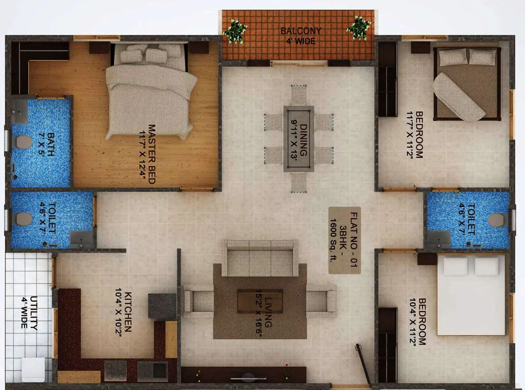 3 BHK Flat in Namasvi Tulips in Horamavu, Bangalore - Image 929520