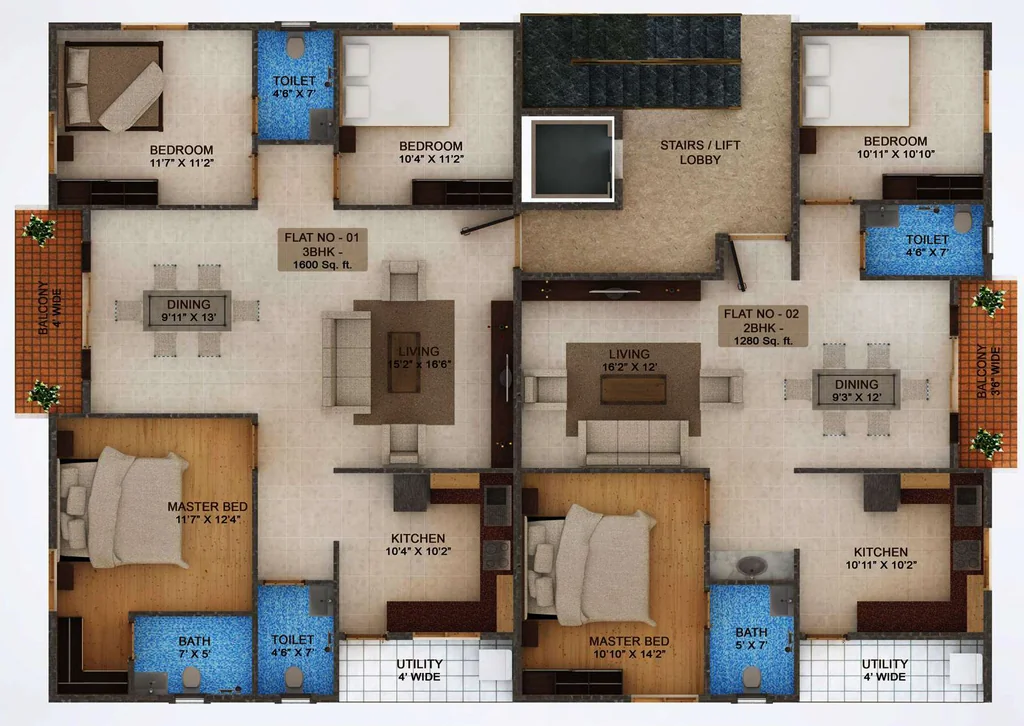 Floor Plan of Namasvi Tulips in Horamavu, Bangalore - Image 431061