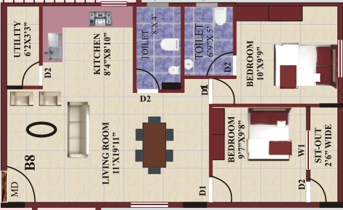2 BHK Flat in Omshri Opulence in Attibele, Bangalore - Image 929540