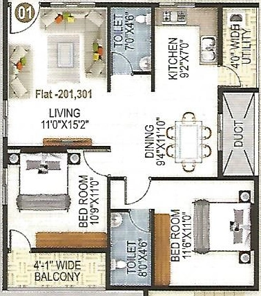 2 BHK Flat in RHBL Prakrithi in Bileshivale, Bangalore - Image 929533