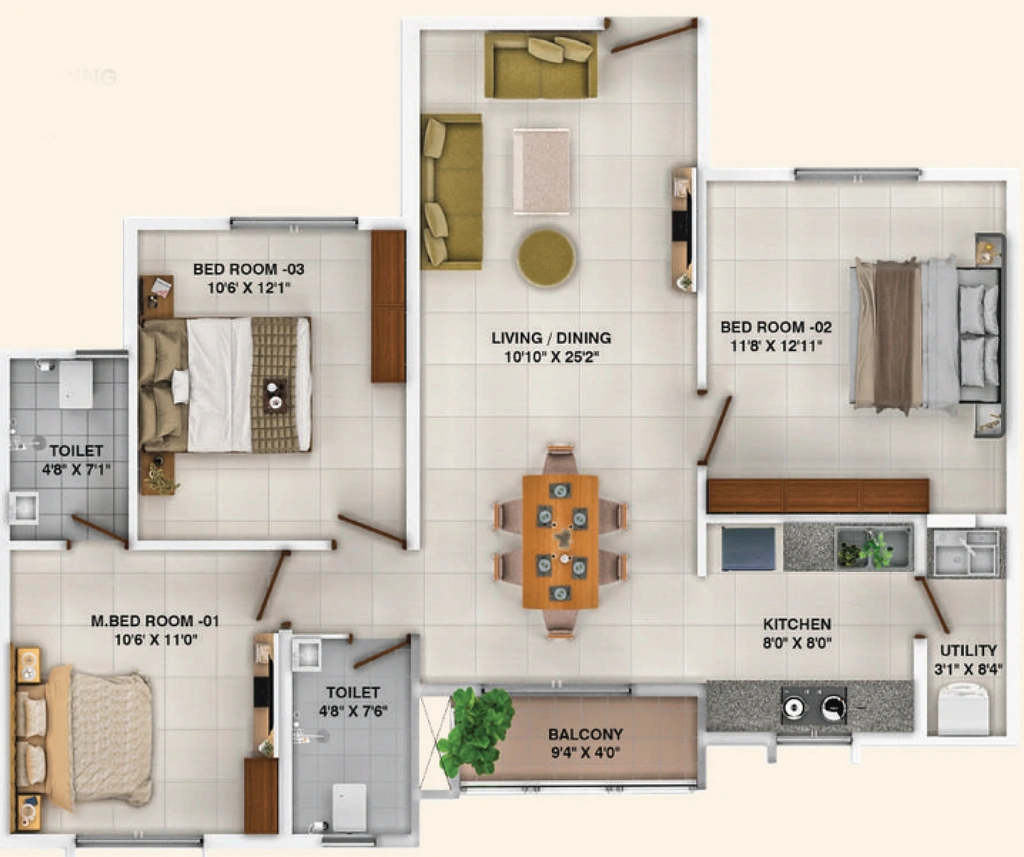 3 BHK Flat in RK Celesta in Attibele, Bangalore - Image 929538