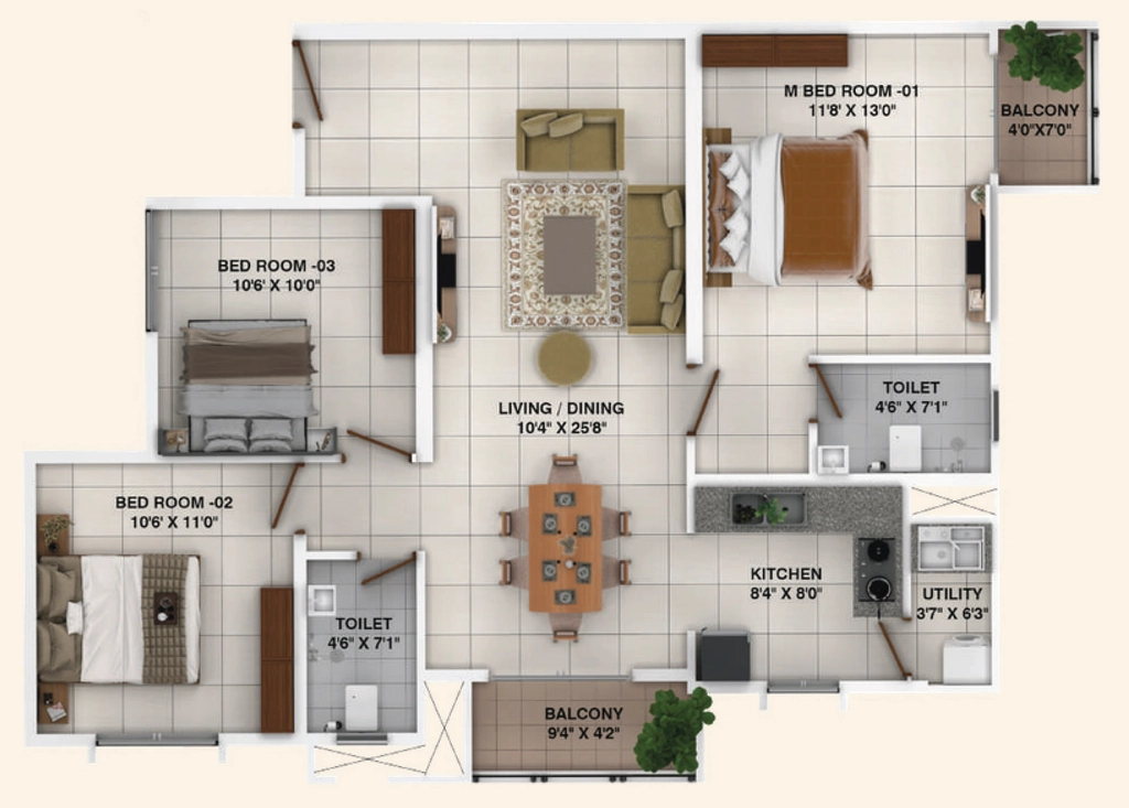 3 BHK Flat in RK Celesta in Attibele, Bangalore - Image 929539
