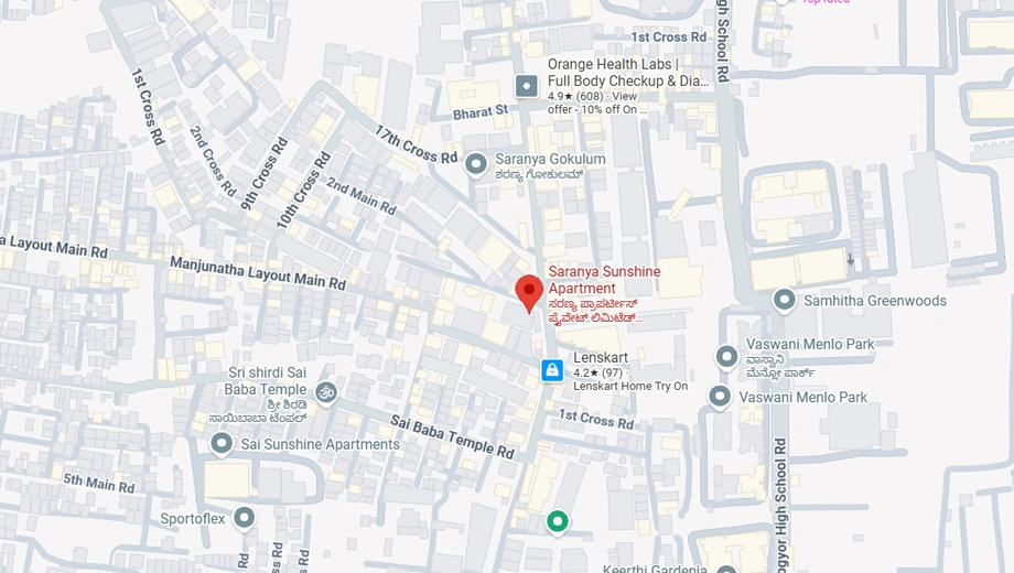 Location of Saranya Sunshine Apartments in Munnekollal, Bangalore - Image 431149