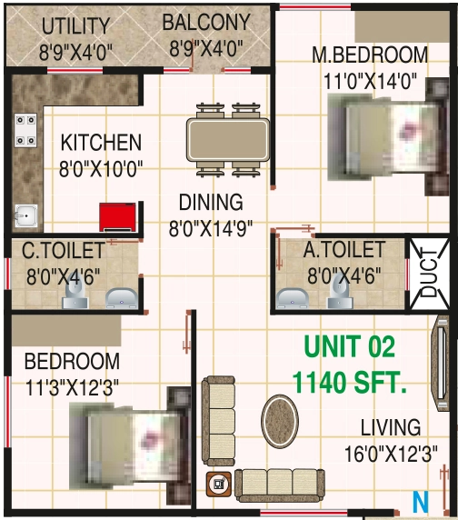 2 BHK Flat in Siri Panorama in Uttarahalli, Bangalore - Image 929548