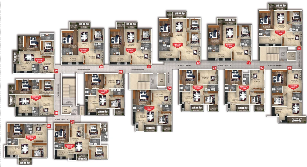Floor Plan of SK Cosmos in Horamavu, Bangalore - Image 431052