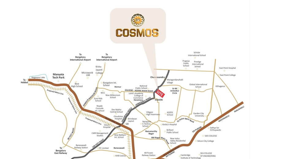 Location of SK Cosmos in Horamavu, Bangalore - Image 431051