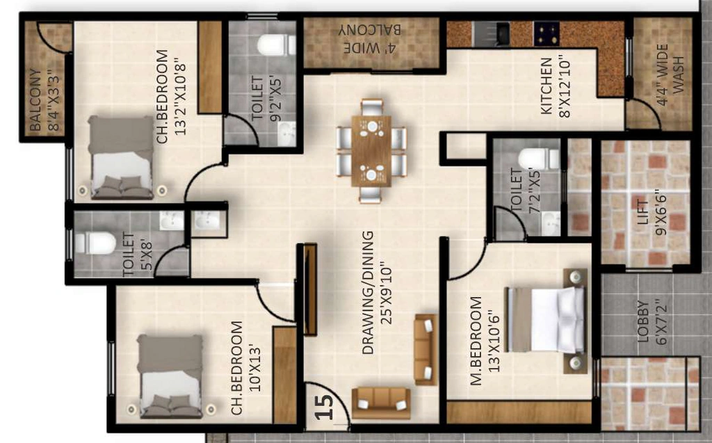 3 BHK Flat in SK Dwaraka in Horamavu, Bangalore - Image 929513