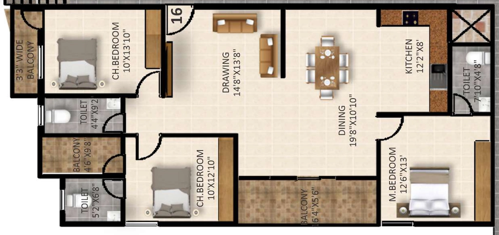 3 BHK Flat in SK Dwaraka in Horamavu, Bangalore - Image 929514