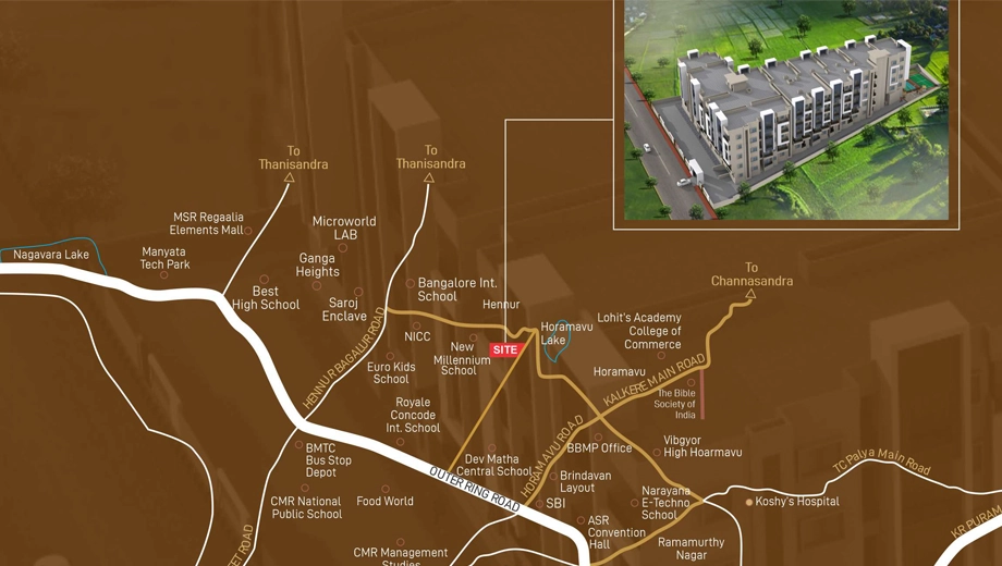 Location of SK Dwaraka in Horamavu, Bangalore - Image 431037