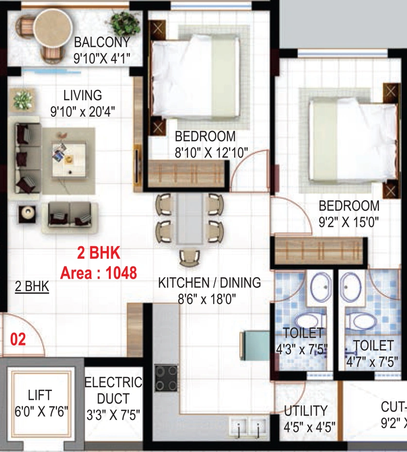 2 BHK Flat in SM Silver Springs in Banaswadi, Bangalore - Image 929571
