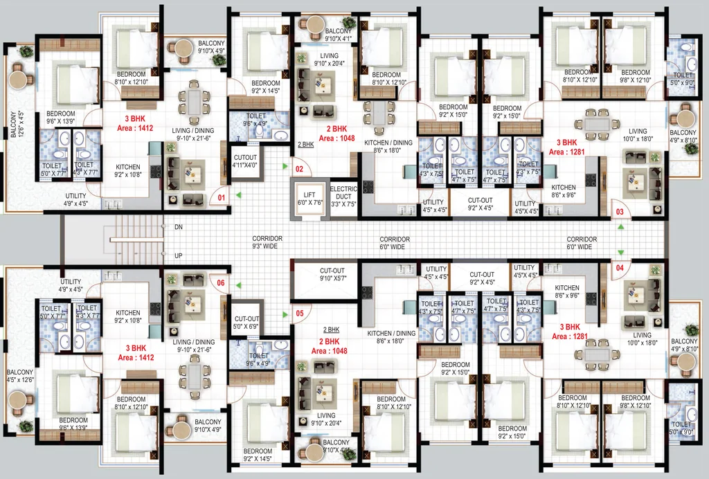 Floor Plan of SM Silver Springs in Banaswadi, Bangalore - Image 431189