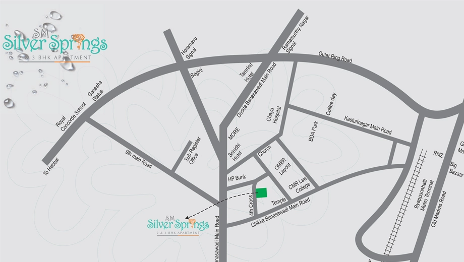 Location of SM Silver Springs in Banaswadi, Bangalore - Image 431188