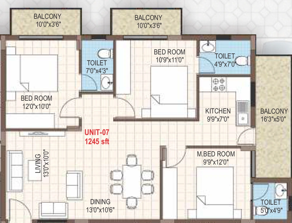 3 BHK Flat in Sree JD Gardens in Horamavu, Bangalore - Image 929562