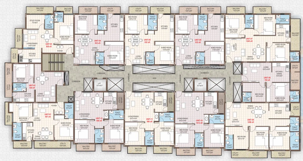 Floor Plan of Sree JD Gardens in Horamavu, Bangalore - Image 431165