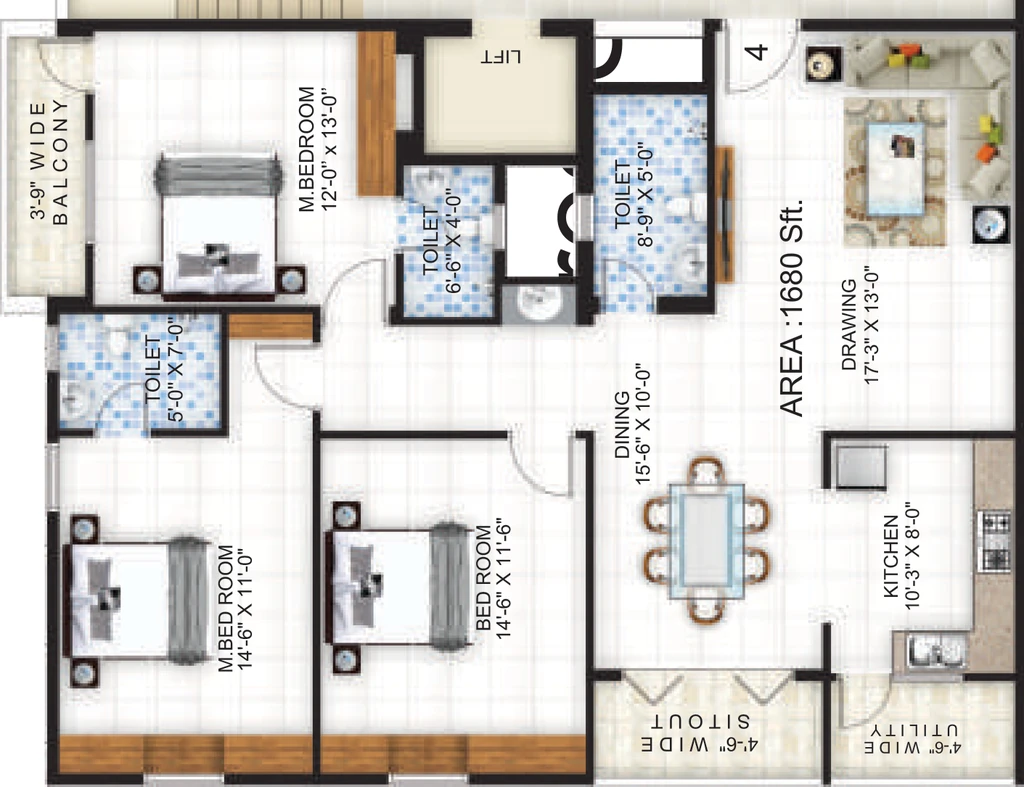 3 BHK Flat in Sree Sai Paradise in Kadugodi, Bangalore - Image 929559