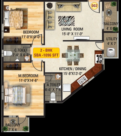 2 BHK Flat in Sri Mitra Solitaire in Kasavanhalli, Bangalore - Image 929553