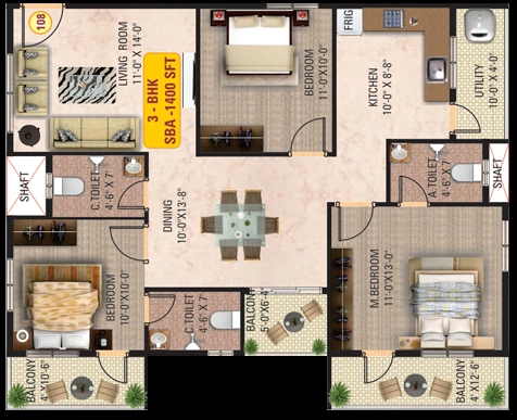 3 BHK Flat in Sri Mitra Solitaire in Kasavanhalli, Bangalore - Image 929556