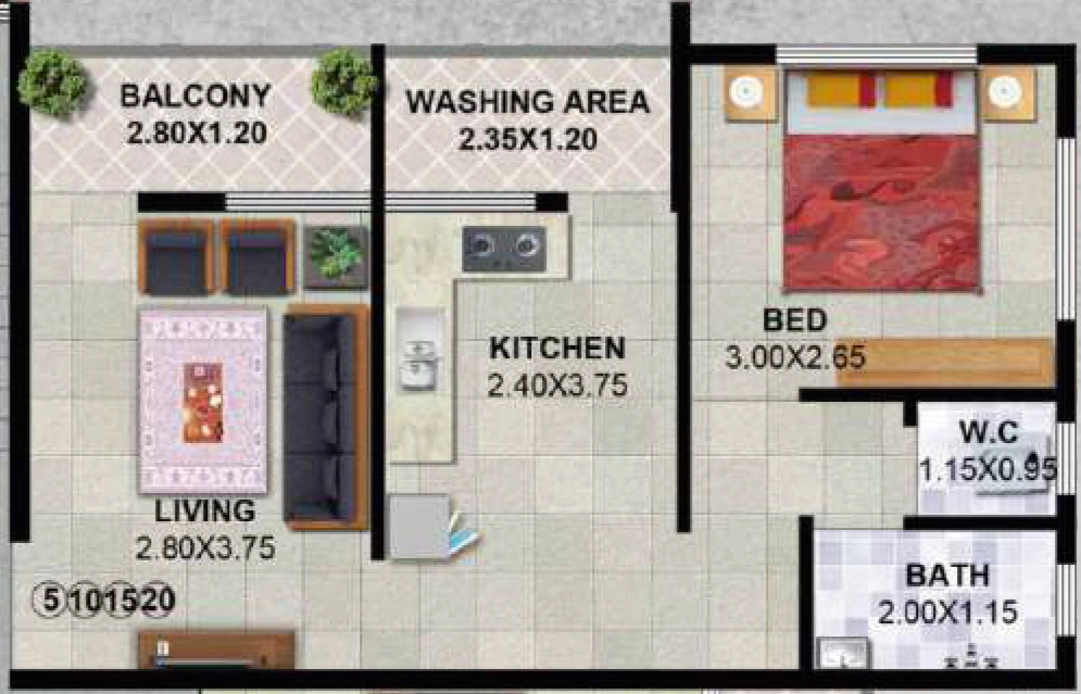 1 BHK Flat in Laxmi Mangalmurti Residency in Gangapur Road, Nashik - Image 929574