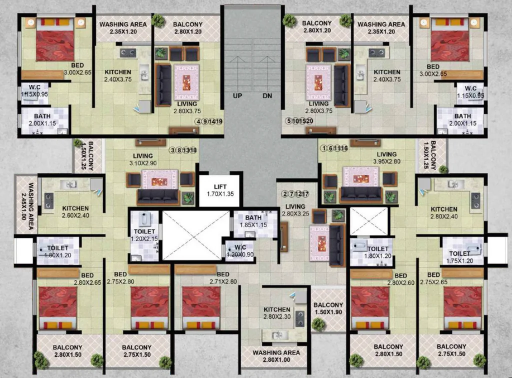 Floor Plan of Laxmi Mangalmurti Residency in Gangapur Road, Nashik - Image 431195