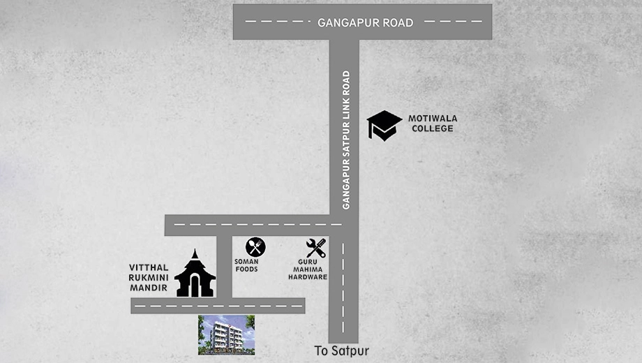 Location of Laxmi Mangalmurti Residency in Gangapur Road, Nashik - Image 431194