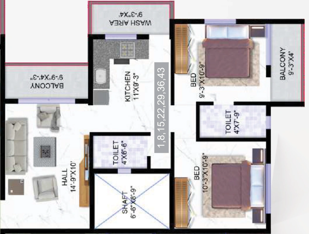 2 BHK Flat in Laxmi Parvati Annex in Makhmalabad, Nashik - Image 929584