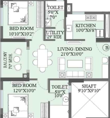 2 BHK Flat in Amar Tree Kingslynn Residency in Sodepur, Kolkata - Image 929600