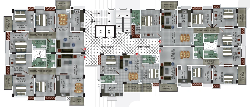 Floor Plan of Tenements Girija Apartment in Dharapur, Guwahati - Image 431276