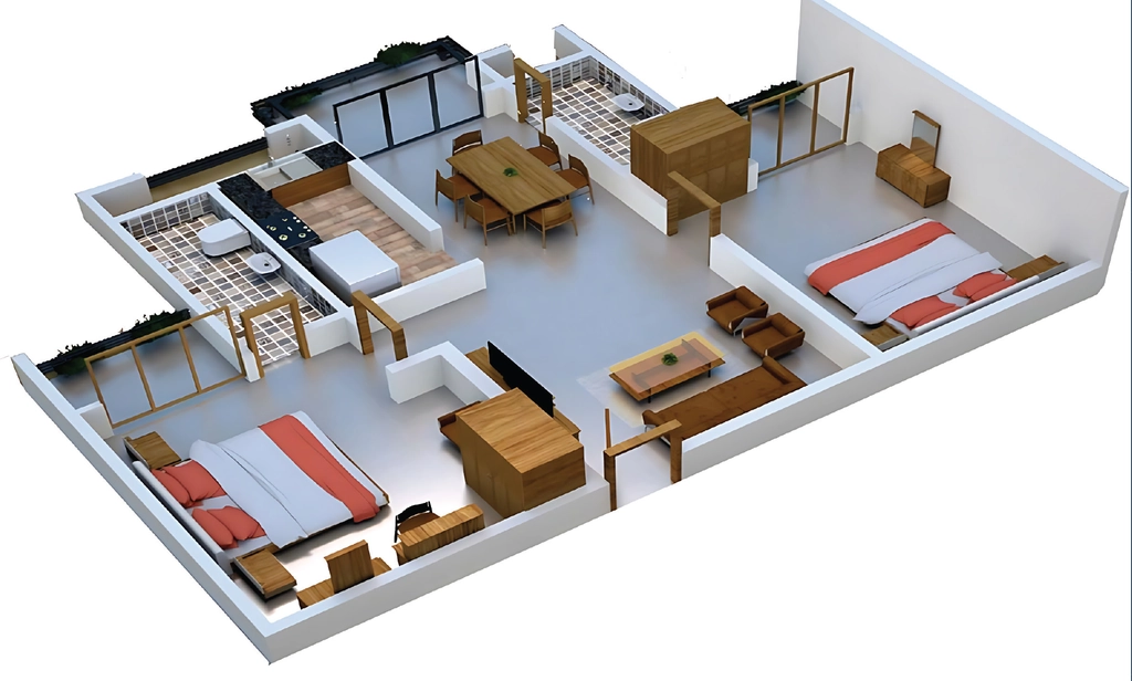 2 BHK Flat in Eco Sky Abode in Amingaon, Guwahati - Image 929608