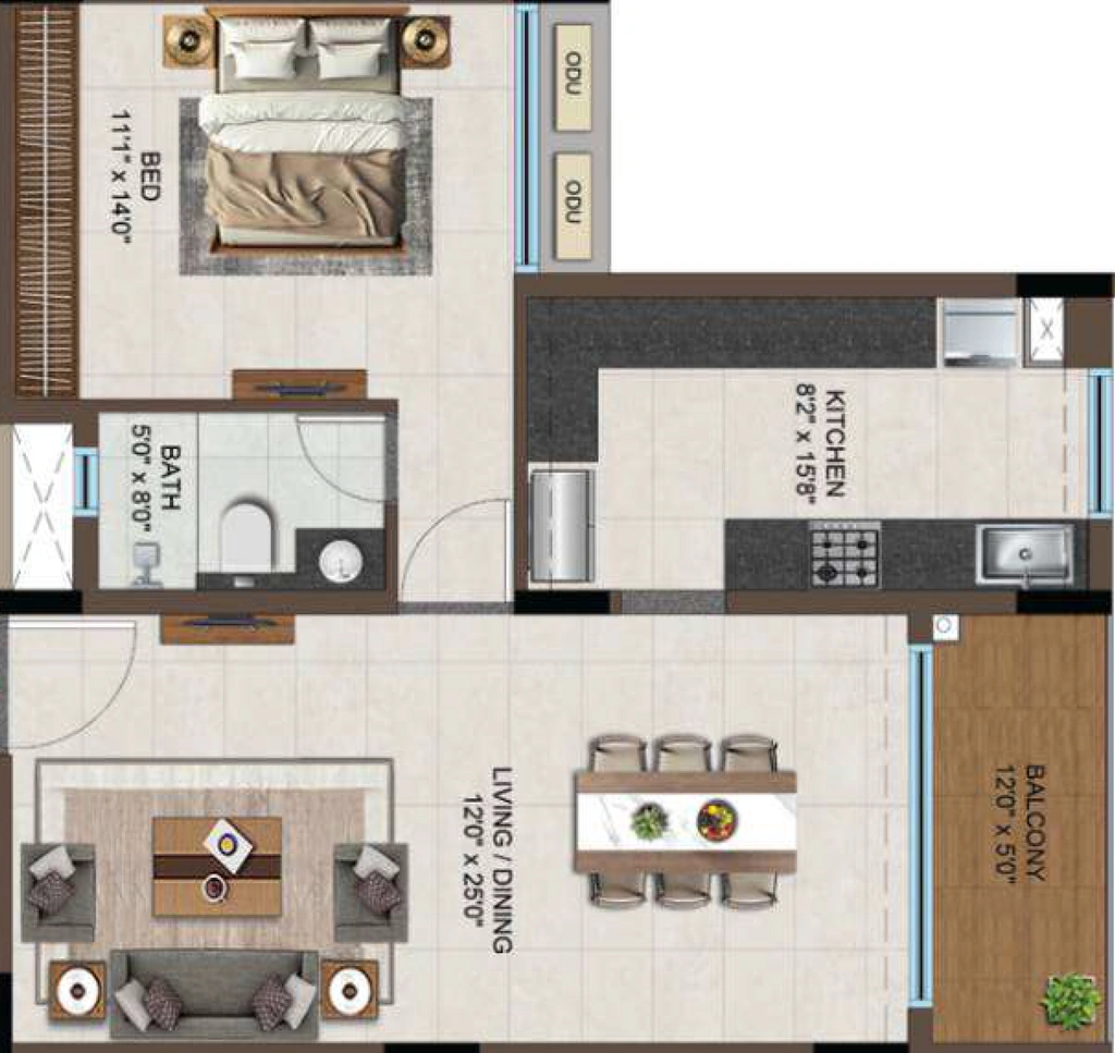 1 BHK Flat in Casagrand Moondance in Mysore Road, Bangalore - Image 929628