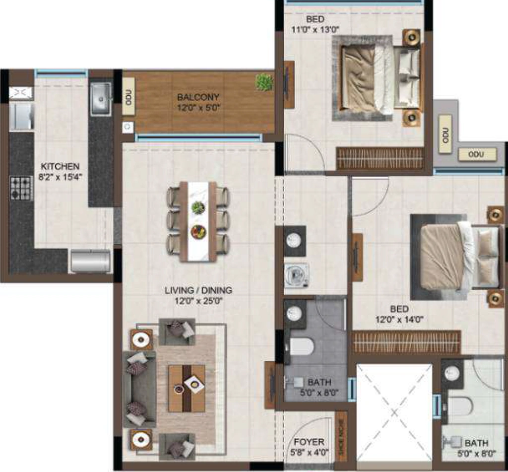 2 BHK Flat in Casagrand Moondance in Mysore Road, Bangalore - Image 929630