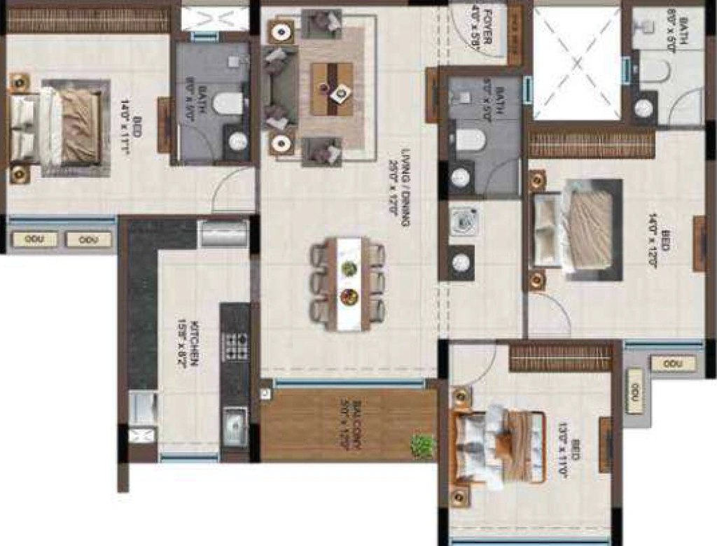 3 BHK Flat in Casagrand Moondance in Mysore Road, Bangalore - Image 929633