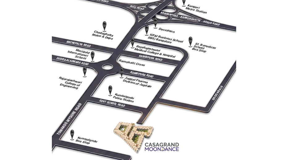 Location of Casagrand Moondance in Mysore Road, Bangalore - Image 431346