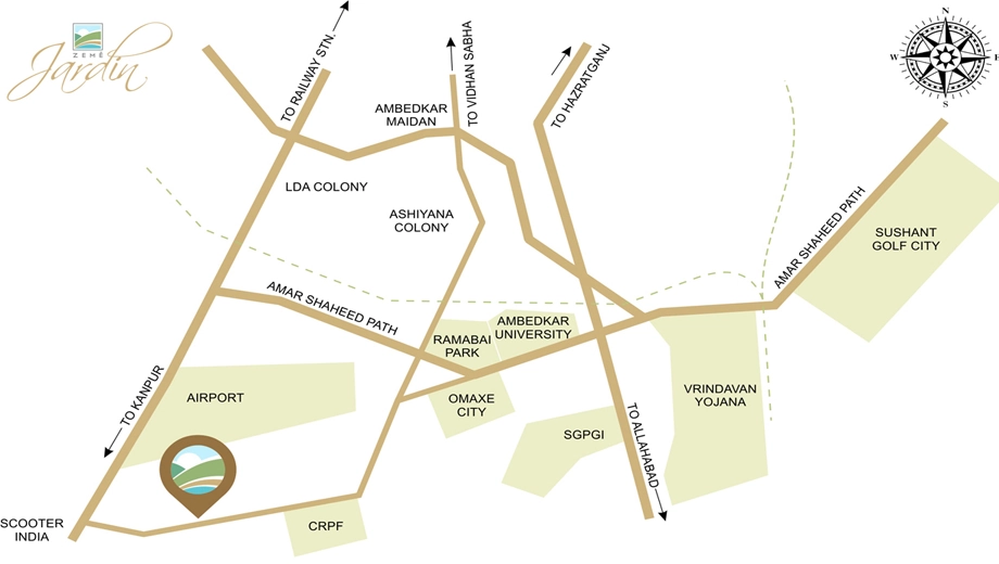 Location of Zeme Jardin in Kanpur Road, Lucknow - Image 431382