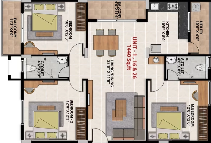 3 BHK Flat in MR Ragam Meadows in Begur, Bangalore - Image 929662
