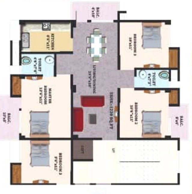 3 BHK Flat in ABS Meera Mansion in Hatigaon, Guwahati - Image 929670