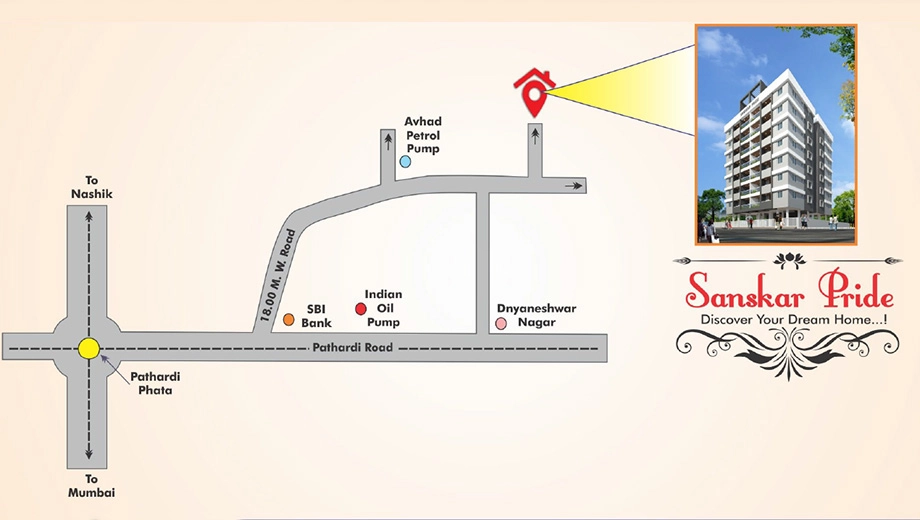 Location of Sanskar Pride in Indira Nagar, Nashik - Image 431420