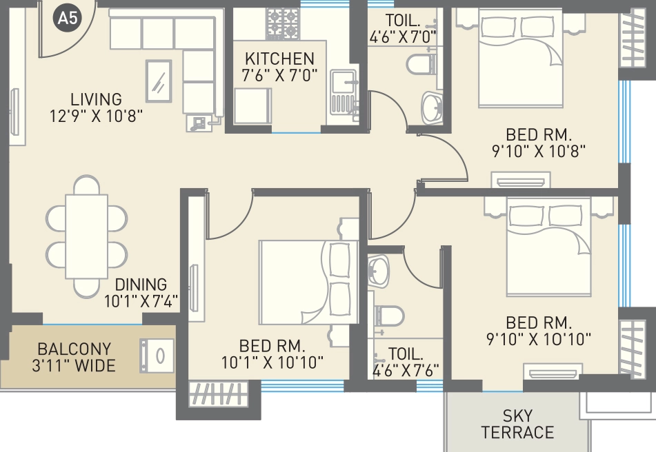 3 BHK Flat in Sachivaa Eshaana in Uttarpara, Kolkata - Image 929684
