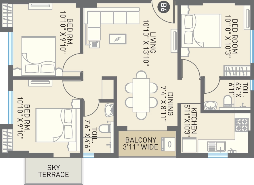 3 BHK Flat in Sachivaa Eshaana in Uttarpara, Kolkata - Image 929685