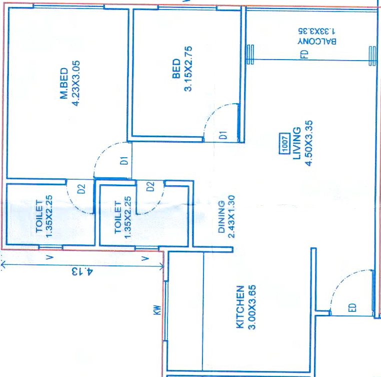 2 BHK Flat in Pioneer Lumina in Charholi, Pune - Image 929691