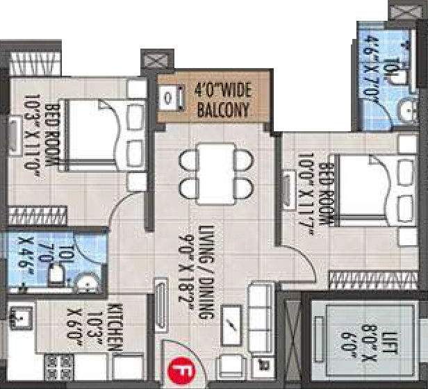 2 BHK Flat in RBM The Preserve in Rajarhat, Kolkata - Image 929698