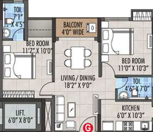 2 BHK Flat in RBM The Preserve in Rajarhat, Kolkata - Image 929700