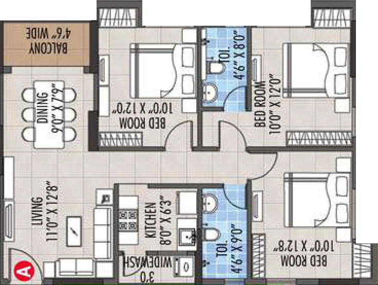 3 BHK Flat in RBM The Preserve in Rajarhat, Kolkata - Image 929703