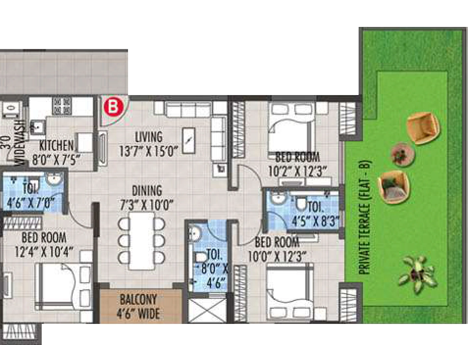 3 BHK Flat in RBM The Preserve in Rajarhat, Kolkata - Image 929706
