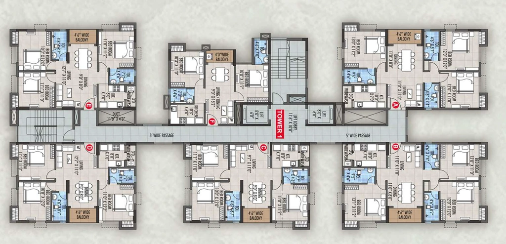 Floor Plan of RBM The Preserve in Rajarhat, Kolkata - Image 431508