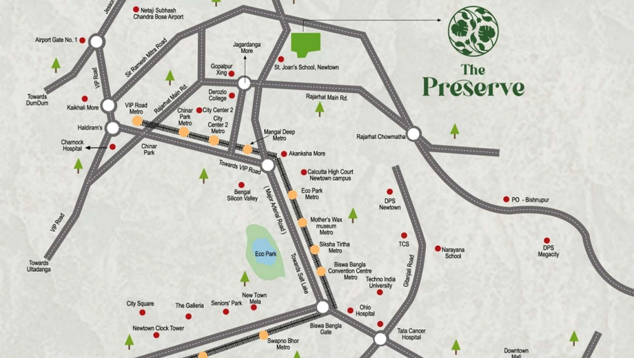 Location of RBM The Preserve in Rajarhat, Kolkata - Image 431506
