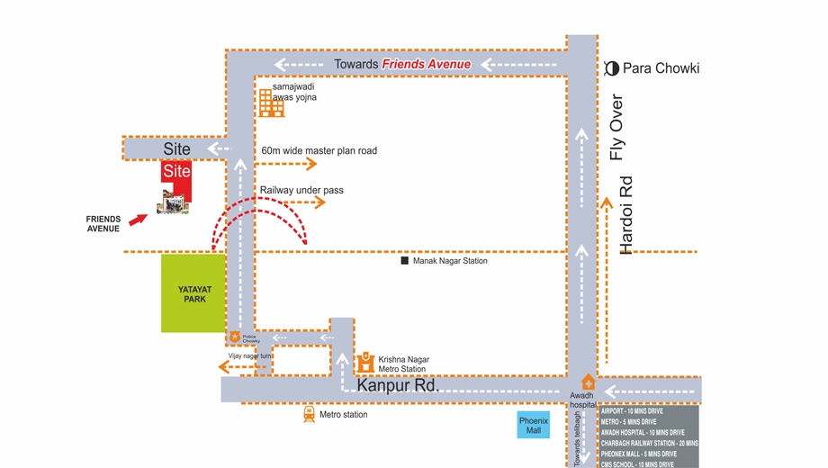 Location of Maruti Friends Avenue in Ashiyana Road, Lucknow - Image 431546