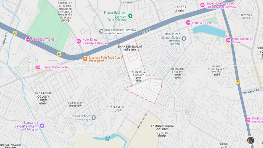 Location of SMJ Suraksha Enclave in Raebareli Road, Lucknow - Image 431556