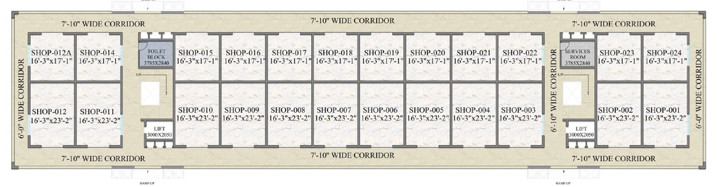 Floor Plan of Omaxe Front Street in Raebareli Road, Lucknow - Image 431574