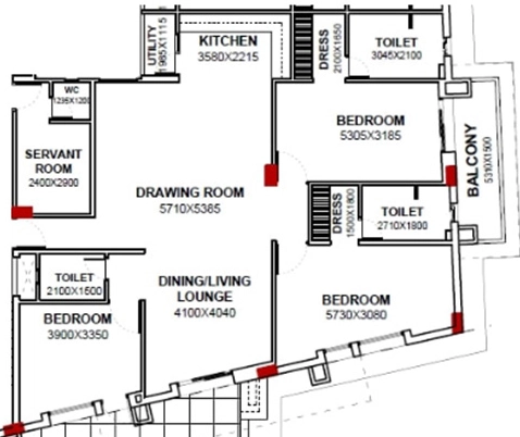 3 BHK Flat in Coronation Amy Villa in Hazratganj, Lucknow - Image 929739