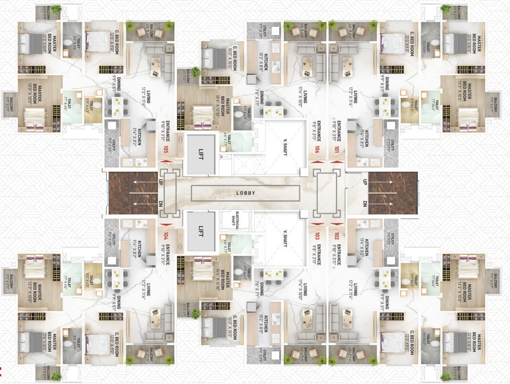 Floor Plan of Suvik Aspire in Indira Nagar, Nashik - Image 432046